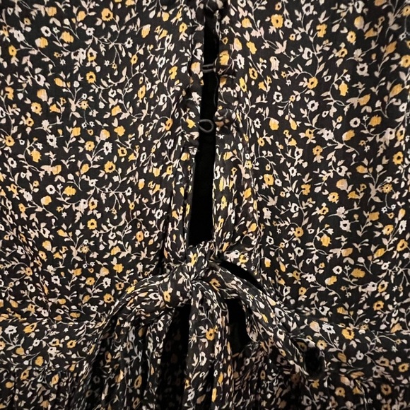 NWT Abercrombie & Fitch asymmetric Ruffle Midi  tiered Whimsygoth Floral Dress S - Picture 6 of 10